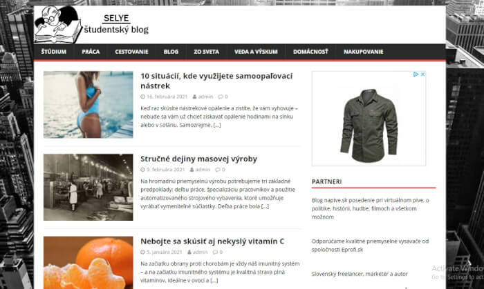 Publikujem článok na blogu selye.sk