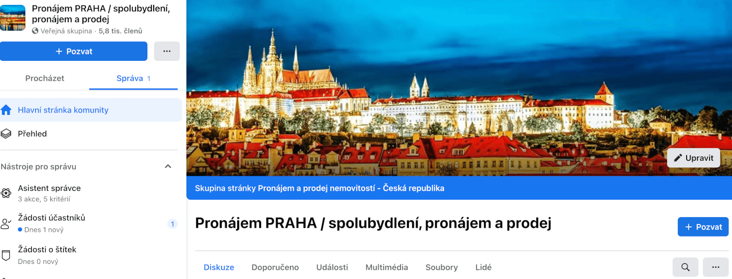 Příspěvek na 1. místo ve skupině o bydlení - Praha