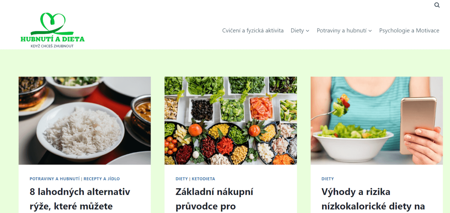 Článek na webu o hubnutí: Hubnuti-dieta.cz