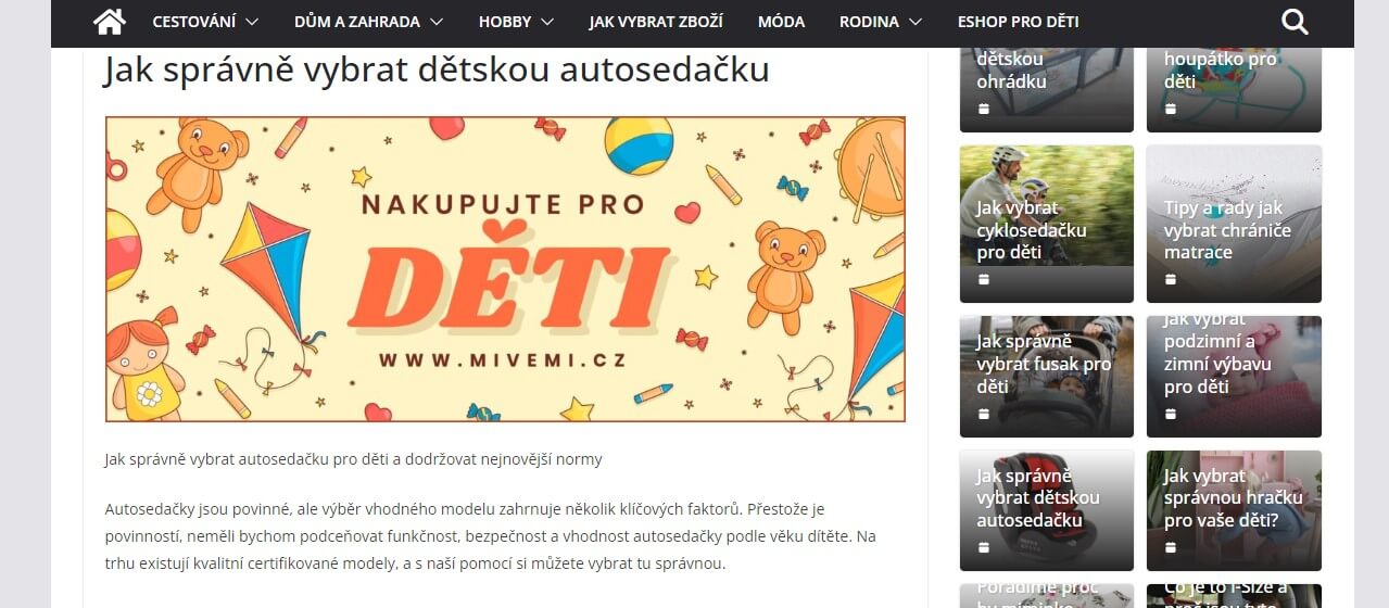PR článek na webu Rodicomat.cz + odkaz na FB + 15 webech