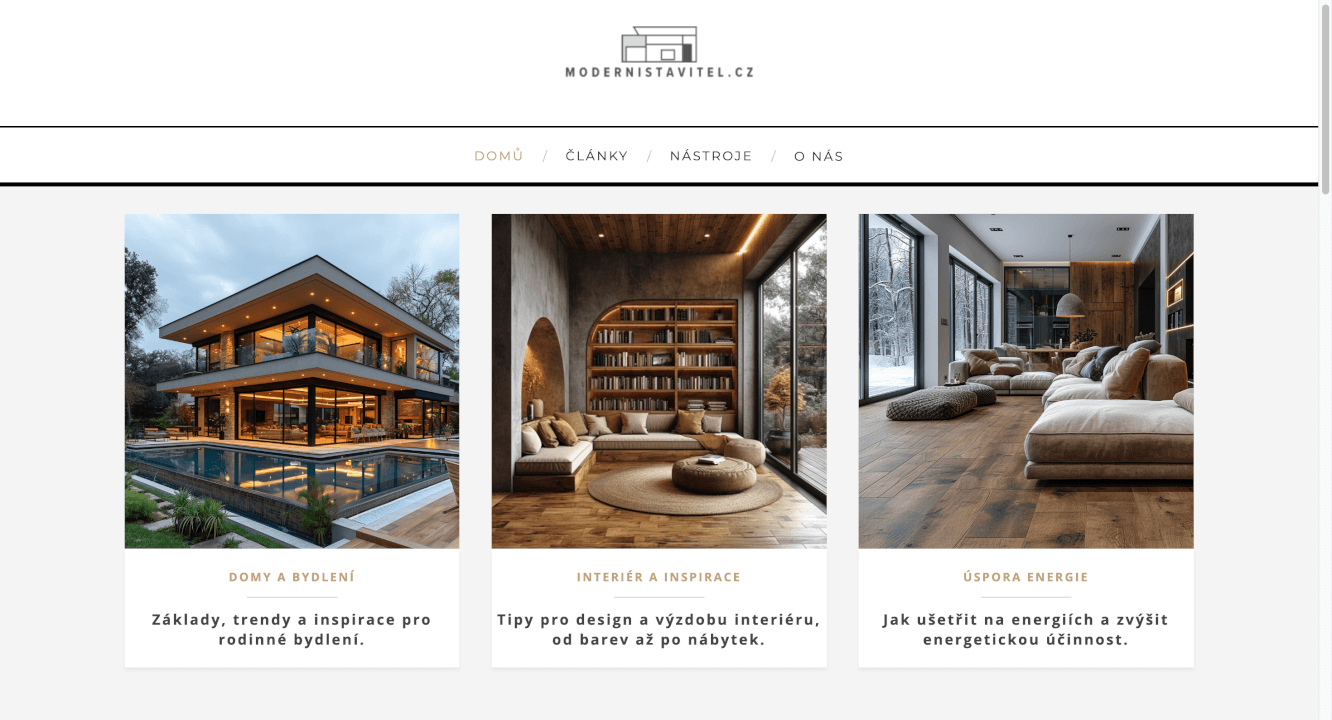 PR článek na webu ModerniStavitel.cz
